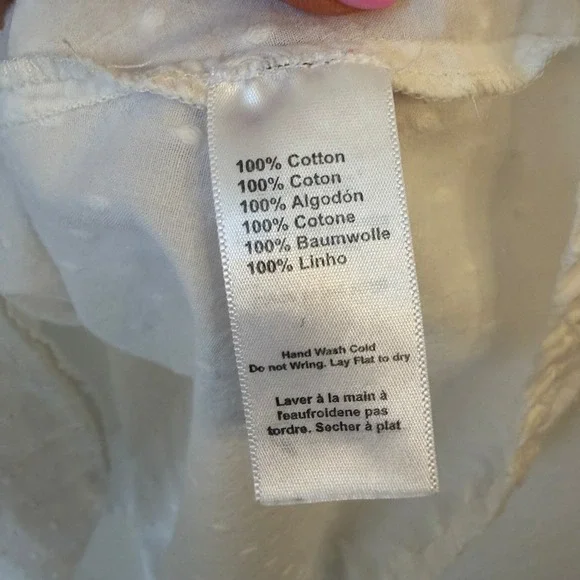 Emerson Fry India Collection Swiss Dot Blouse S Cottage Peasant Boho Coastal - Picture 6 of 11